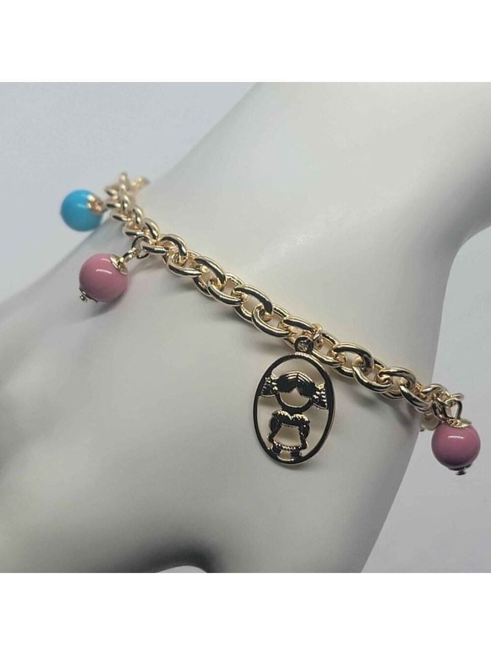 Brand New Brazilian 18k Gold Filled Daughter & Son Bracelet